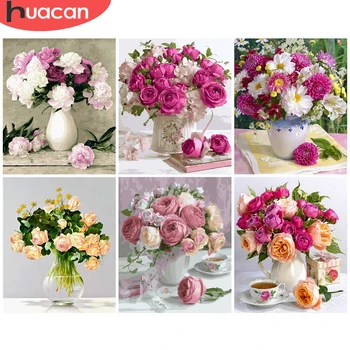 

HUACAN DIY Pictures By Number Flower Drawing On Canvas Painting By Numbers Flowers Hand Painted Paintings Art Kits Home Decor