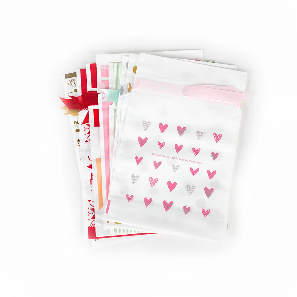 50 шт. пластиковые пакеты для конфет с цветочным принтом|Подарочные сумки и