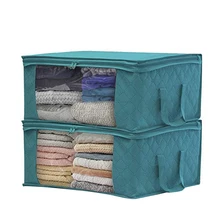 2 шт нетканый складной органайзер для одежды домашняя коробка для хранения Одеяло сумка для хранения для подушки одеяло сумка органайзер-Голубое озеро