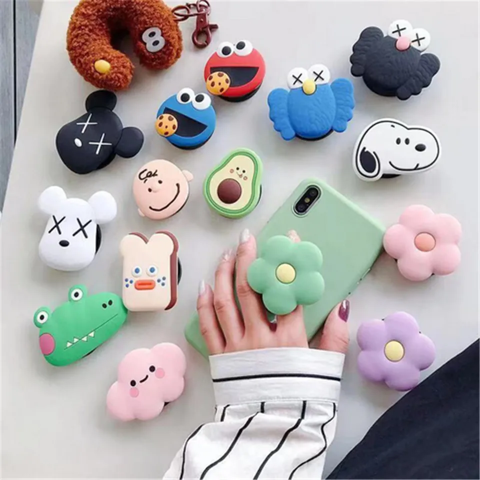 

Universal Phone Socket Stand Bracket Expanding Stand stretch grip phone Holder Finger Cute Cartoon Stand for iphone xiaomi samsu