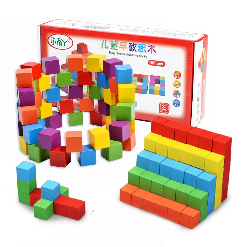 

Children Early Education Toy 100 Tablets Cube Teaching Aids Building Blocks Color Large Building Blocks Toy Wholesale XFM-9216