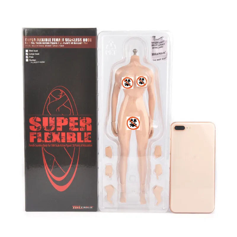 TBLeague S20A 1/6 Женская Гибкая бледная кожа большая грудь 1" фигура модель тела
