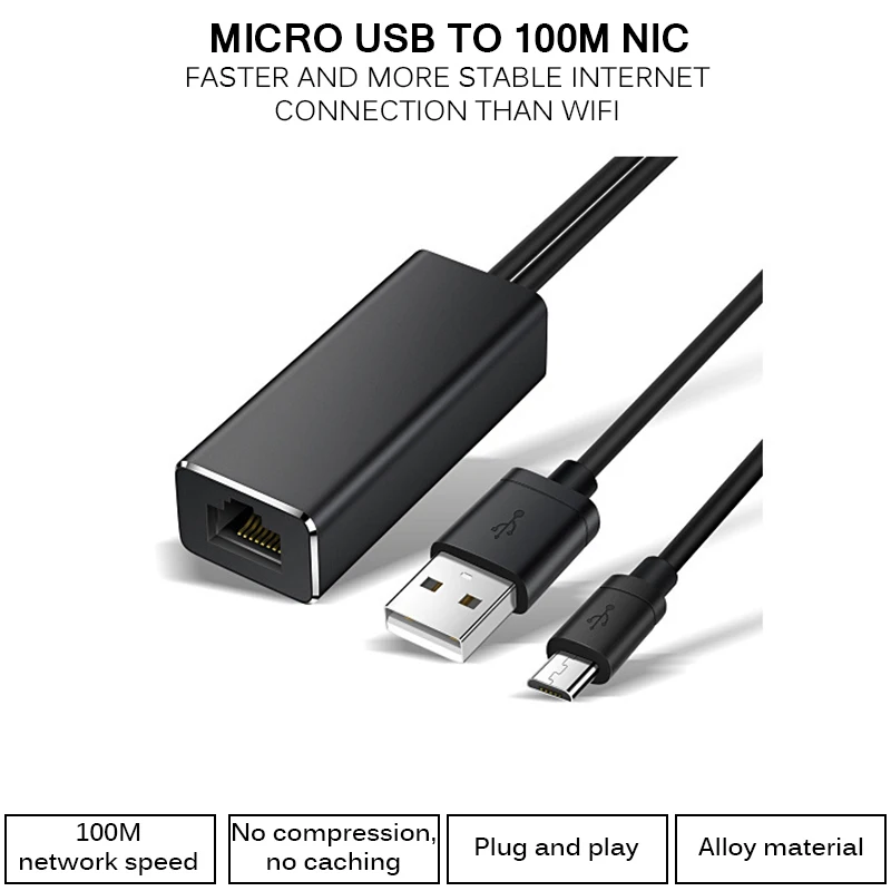Fire tv Stick HD 480 Мбит/с Micro USB2.0 к RJ45 Ethernet адаптер 10/100 Мбит/с для Fire tv/Google Home Chromecast Ultra Audio Stick