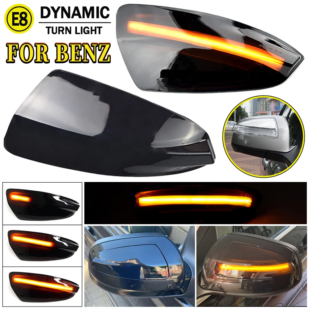 Side Mirror Indicator Light For Mercedes-Benz C-Class W204, Viano/Vito W639, ML W164 – Clear Lens LED Dynamic Turn Signal