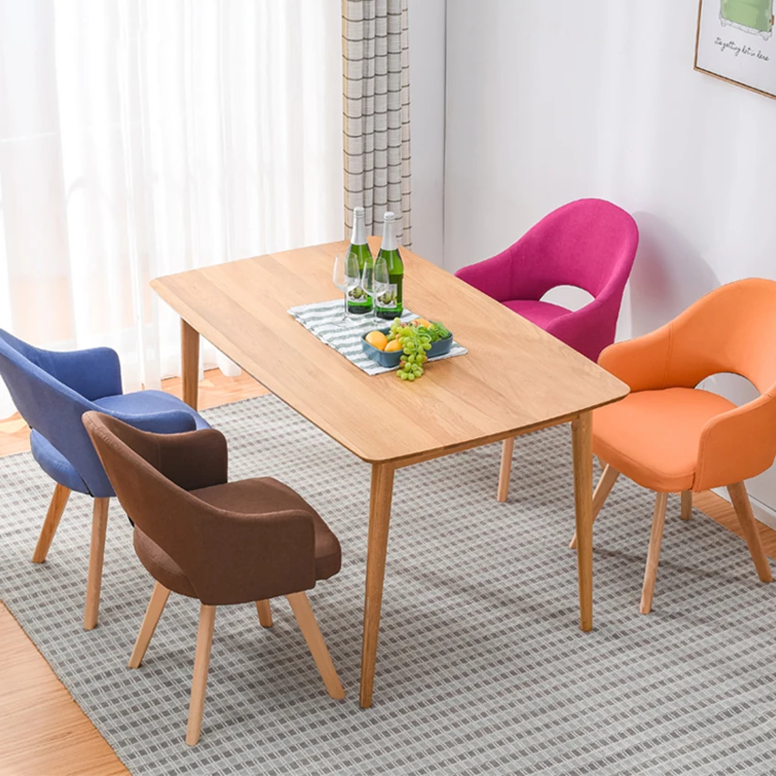Modern Wood Restaurant Economical Backrest Chairs Nordic Scandinavian Style Lazy Dinning Chairs Creative Home Bedroom IMS Stools