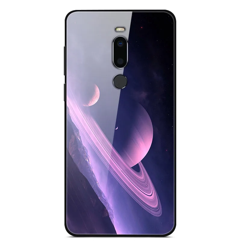 Слоновая кость Для Meizu M8 чехол из закаленного стекла силиконовый бампер звезды Планеты окрашенный жесткий чехол для Meizu M8 чехол Coque на MeizuM8 M 8 8 M чехлы - Цвет: Слоновая кость