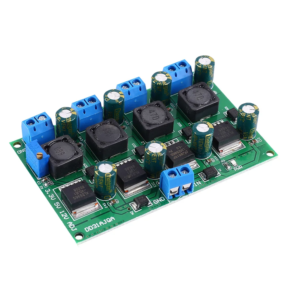 DC-DC Шаг вниз Питание понижающий Напряжение конвертер 4CH 3,3 V 5V 12V Регулируемый Выход