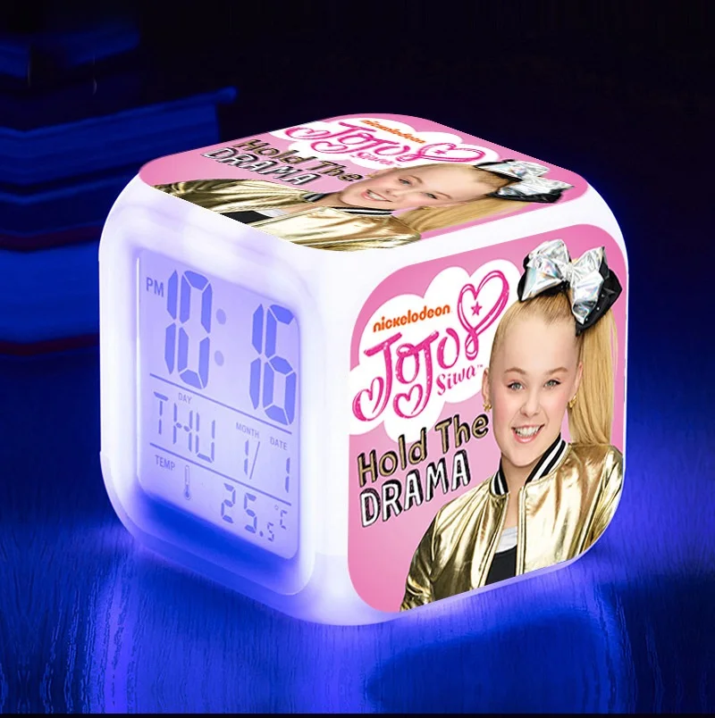 JoJo Siwa Alam Часы с цифрами время LED температура для девочек детские развивающие