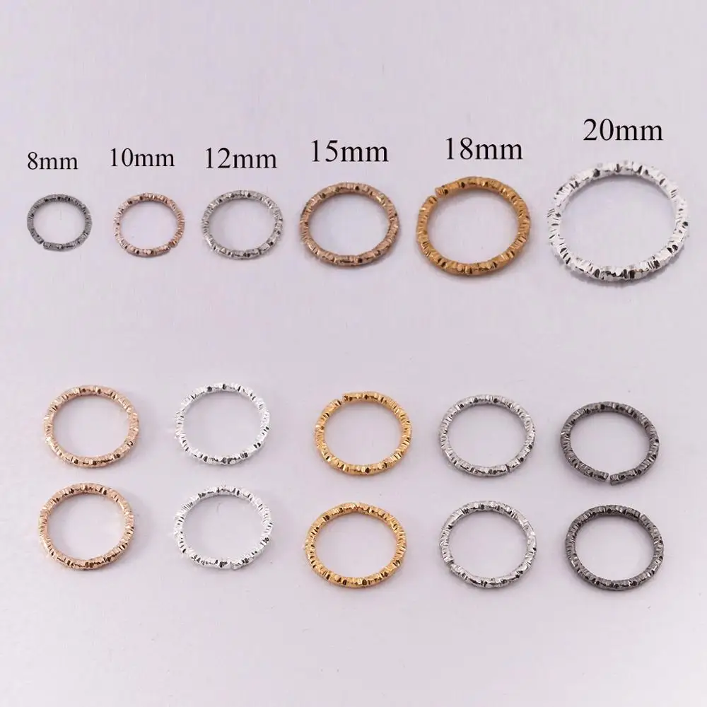 

50-100pcs 8-20mm Gold Round Jump Rings Twisted Open Split Rings jump rings Connector For Jewelry Makings Findings Supplies DIY