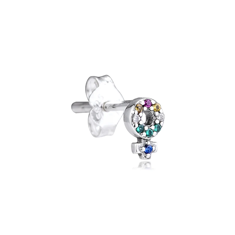 

Genuine 925 Sterling Silver Me Series My Girl Pride Single Stud Earring for Women DIY Jewelry Making Fashion Earrings Wholesale