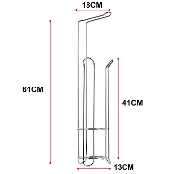 

Stainless Steel Floor Standing Paper Roll Towel Holder Stand Organizer Toilet Paper Rack Bathroom Hardware Vertical Storage Bask