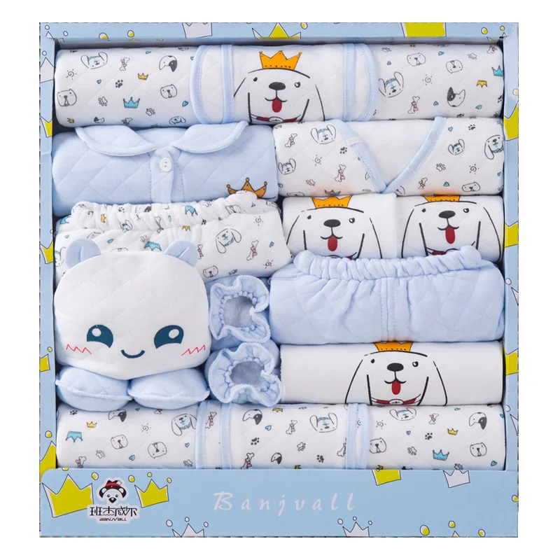Подарочный комплект для новорожденных, одежда для малышей из чистого хлопка, весна, осень и зима, 0-3 месяца, 6 предметов для новорожденных