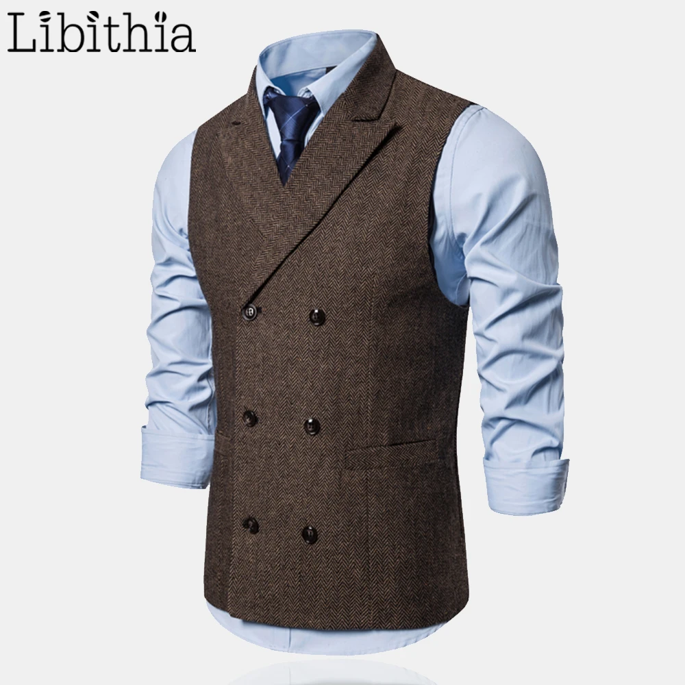 Libithia осень Новое мужское платье костюмные жилеты жилет мужская одежда мужская темно-серая светло-серая кофейная A94