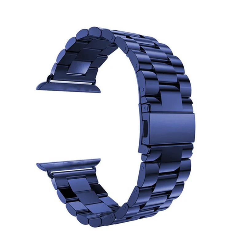Blue Watchband Классический роскошный ремешок 40 мм 44 мм 42 мм 38 мм из нержавеющей стали для часов Apple Watch iWatch, серия 4, 3, 2, 1, браслет, петля для ремня Lin - Цвет ремешка: Blue Watchband