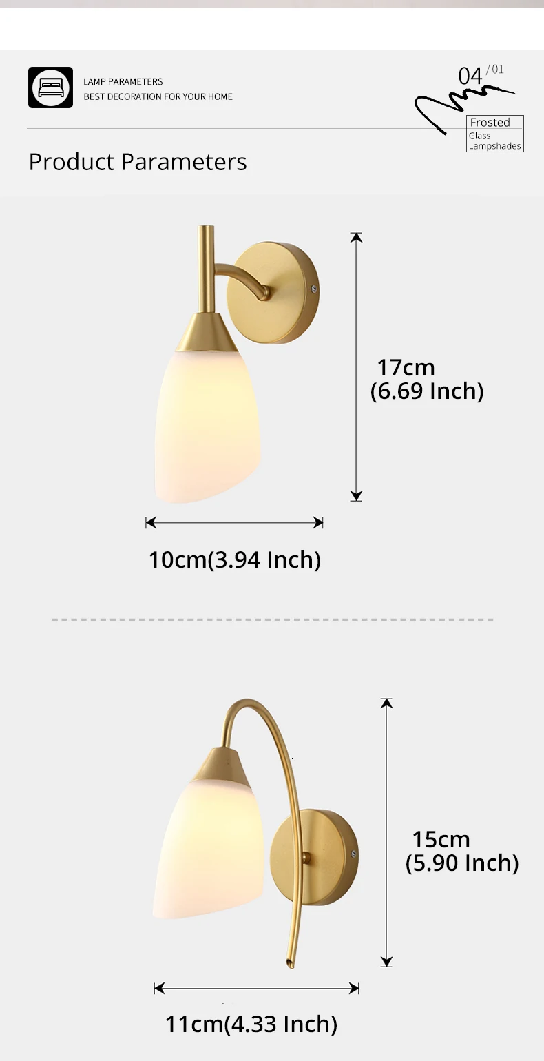 Бесплатный E27 светильник-источник) скандинавский светодиодный настенный светильник из матового стекла, настенные светильники для гостиной/спальни, светильник s, настенный светильник, железный wandlamp