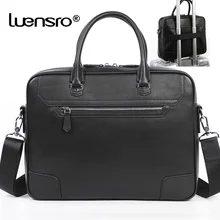 LUENSRO мужской портфель из натуральной кожи на плечо, сумка для ноутбука, Офисная сумка для мужчин, портфель s, коровья кожа, большая сумка для деловых людей