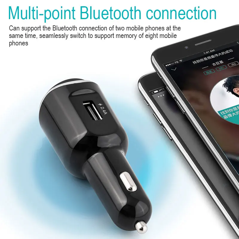 T21 Bluetooth радио, зарядное устройство с функциями "Hands Free" и Bluetooth для автомобиля Многофункциональный Авто двойной USB Bluetooth автомобильный комплект