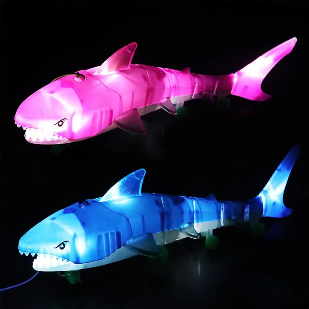 

Kids Shark Glow Toy Leash Electric Light Music LED Toys Drawstring Electric Glow Shark Leash Lighting Universal Plastic Toy