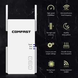 5g wifi repetidor 2100mbps banda dupla remoto amplificador de sinal rede 2.4g sem fio wi fi extensor roteador escritório em casa
