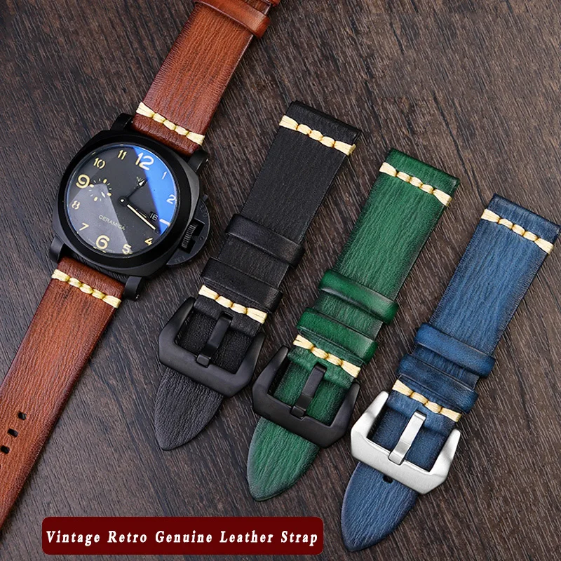 Cinturino Per Orologio Fatto A Mano In Pelle Italiana 20Mm 22Mm 24Mm Cinturino Per Orologio Vintage Per Accessori Da Uomo Panerai Omega Iwc