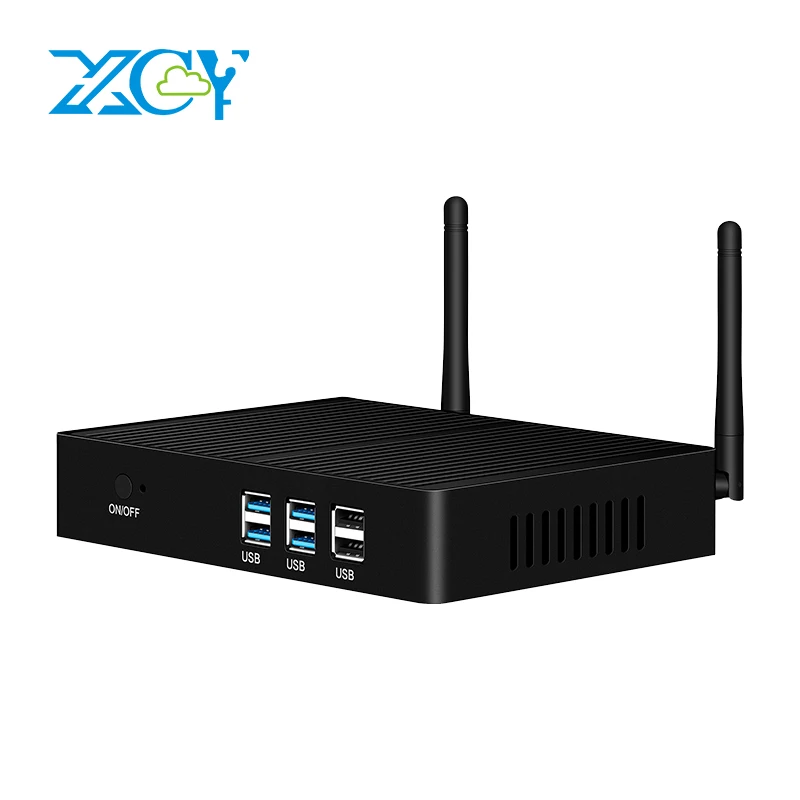 XCY 팬리스 미니 PC 인텔 코어 i7 4500U i5 5300U 300M 와이파이 기가비트 이더넷 8x USB VGA HDMI 디스플레이, 윈도우 10 리눅스 HTPC 