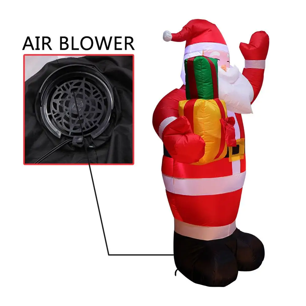 OurWarm 150cm Christmas Inflatable Santa Claus Night Light Figure Outdoor Garden Toys Christmas Party Decorations New Year