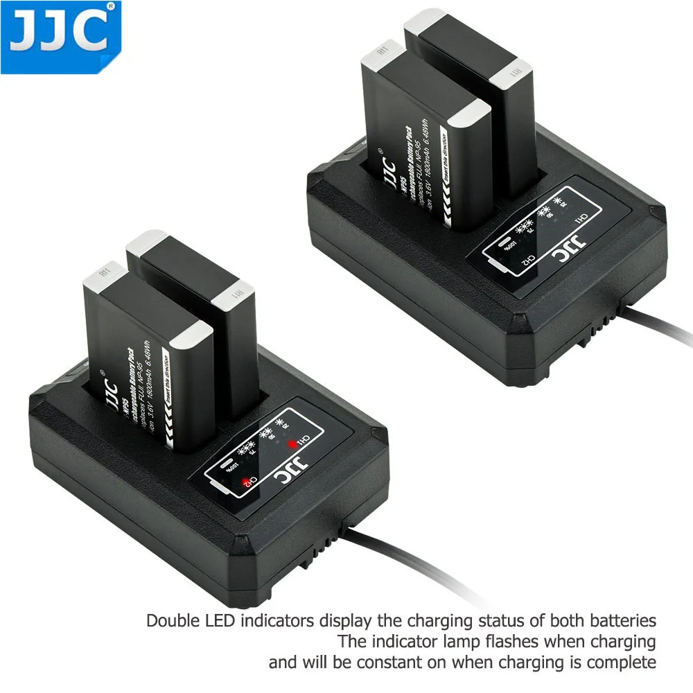 JJC USB двойное зарядное устройство для Fujifilm NP-95 NP95 Ricoh DB-90 батареи на камеру Fuji X70 X30 X20 3D W1 X-S1 заменяет BJ-9