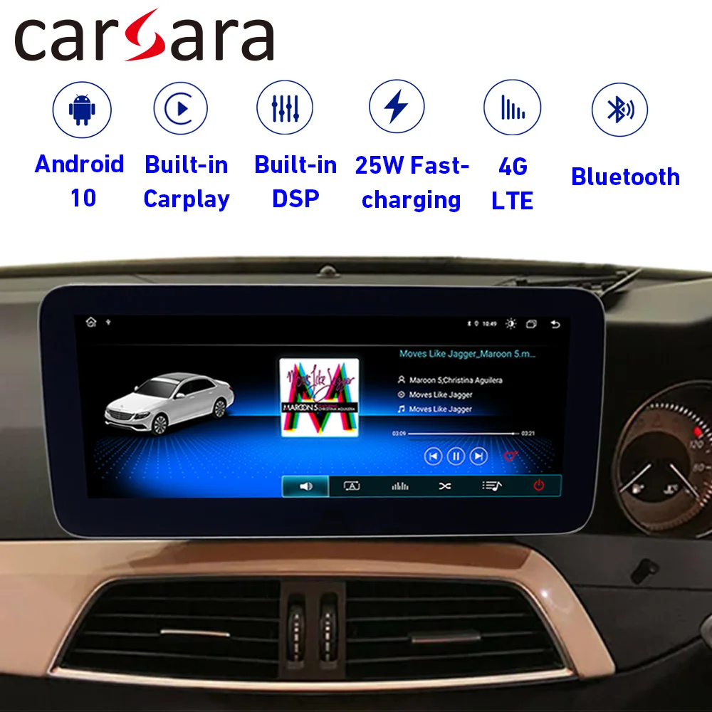 Android 10 4 + 64G Мультимедийный сенсорный экран для Benz C Class W204 2011 2014 дисплей Встроенный