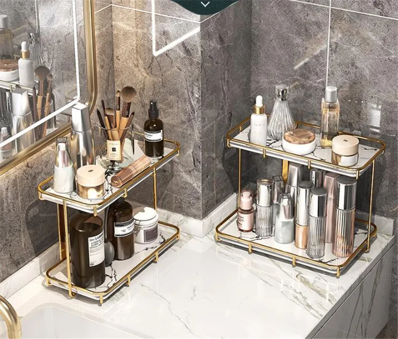 Tanio Tuqiu półka łazienkowa złoty kwadrat półka kosmetyczna sklep