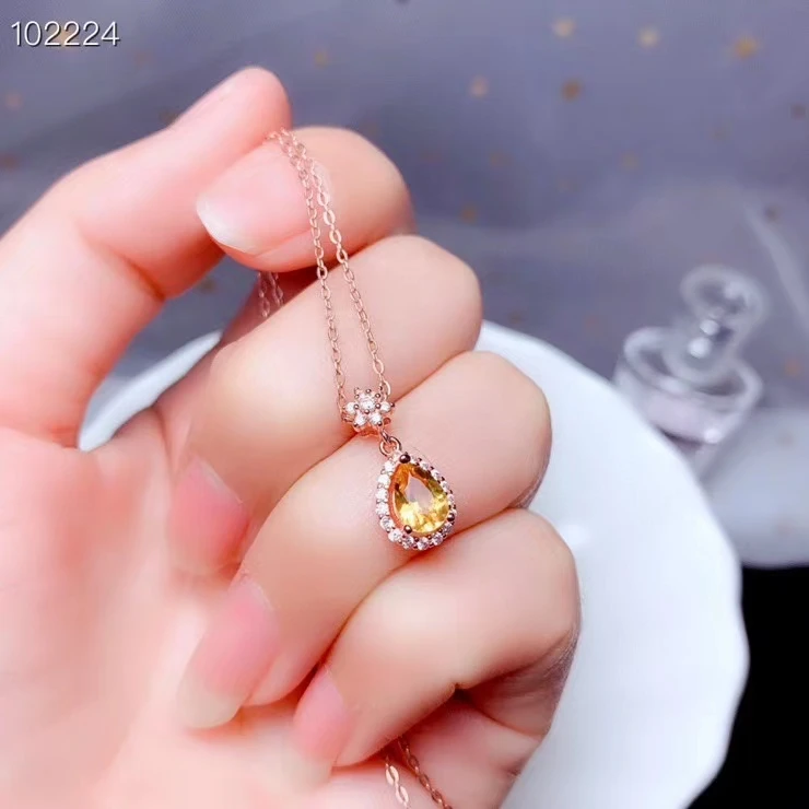 CoLife Jewelry Natural Amethyst Pendant for Daily Wear 5*7mm VVS Grade Amethyst Silver Pendant 925 Silver Jewelry