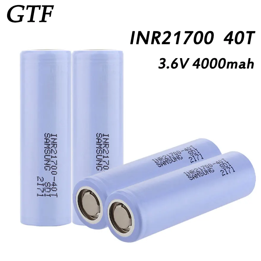 GTF 21700 батарея 3,6 V 4000mAh INR21700 40T 35A разряд перезаряжаемая литиевая батарея для E-отвертка в виде сигареты инструмент батарея