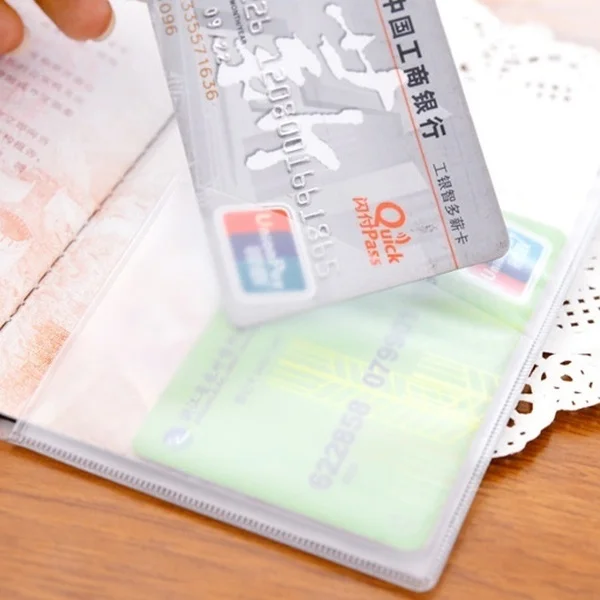 PVC Passport Cover Transparent Waterproof travel document bag passport holder