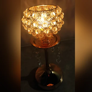 

Gold Crystal Candle Holder Wedding Decoration Table Centerpieces Candelabra Birthday Party Holder Home Decor