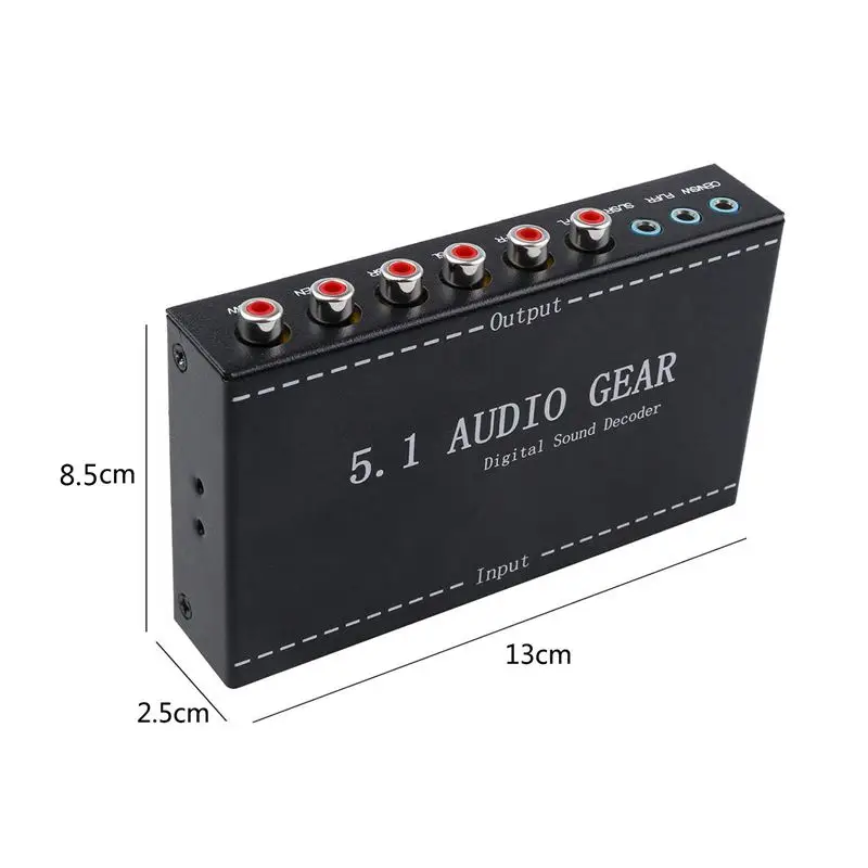 5,1 аудио Шестерня 2 в 1 5,1 канальный AC3/DTS 3,5 мм аудио Шестерня цифровой декодер объемного звука стерео(L/R) декодер сигналов HD плеер