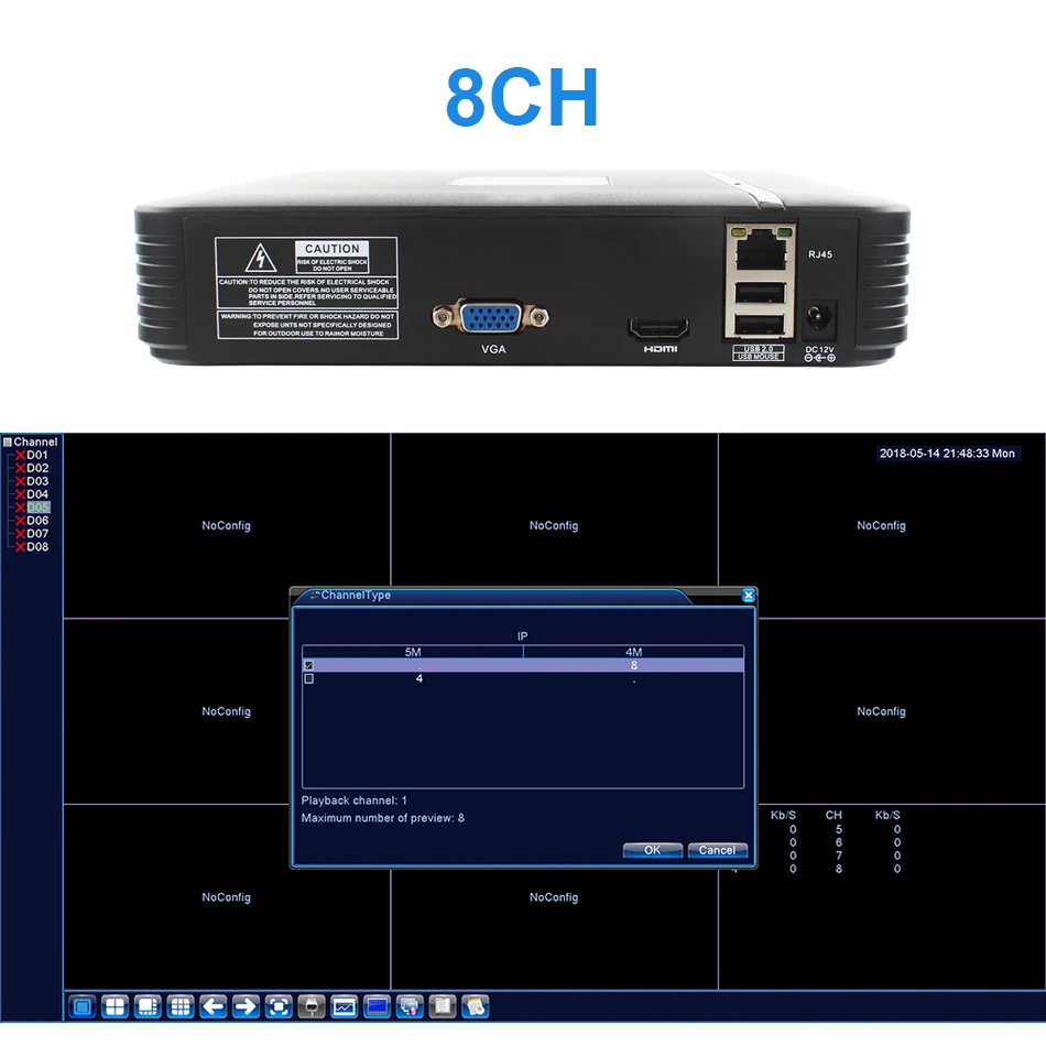 H.265 nvr onvif IP сетевой видеорегистратор cctv nvr 5MP 1080P 8ch 16ch onvif 2,0 для ip-камеры системы видеонаблюдения