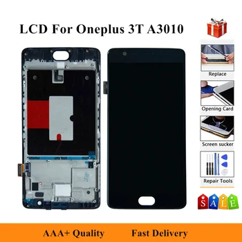 

1+ 3 3T For Oneplus 3 A3000 A3003 LCD Display Touch Screen Digitizer Assembly With Frame Free Tools Replacement