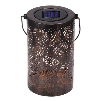 

Hanging Solar Lights Outdoor Retro Leaf-shadow Handle Solar Lantern Solar Lantern Outdoor Decorative Hanging Garden Lanternlight