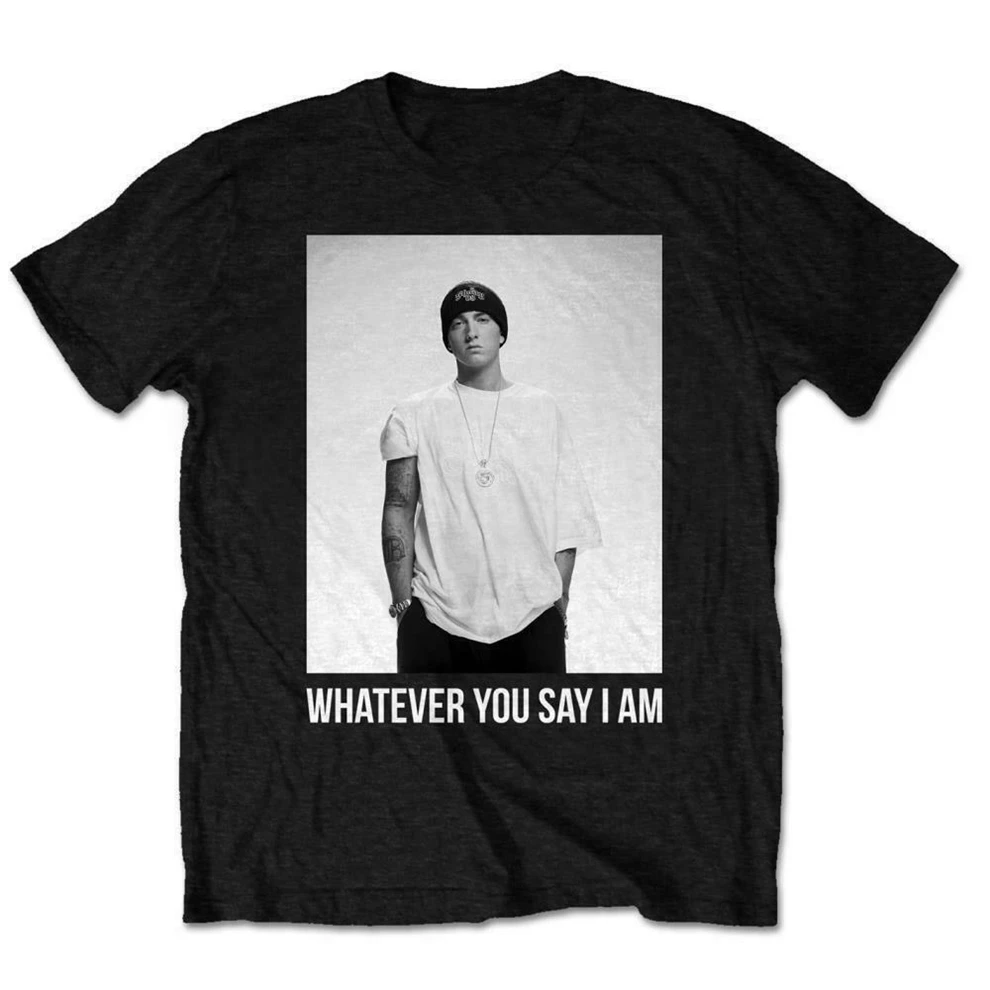 Eminem футболка любой черный мужской рэп унисекс тонкая тенистая Новая мода