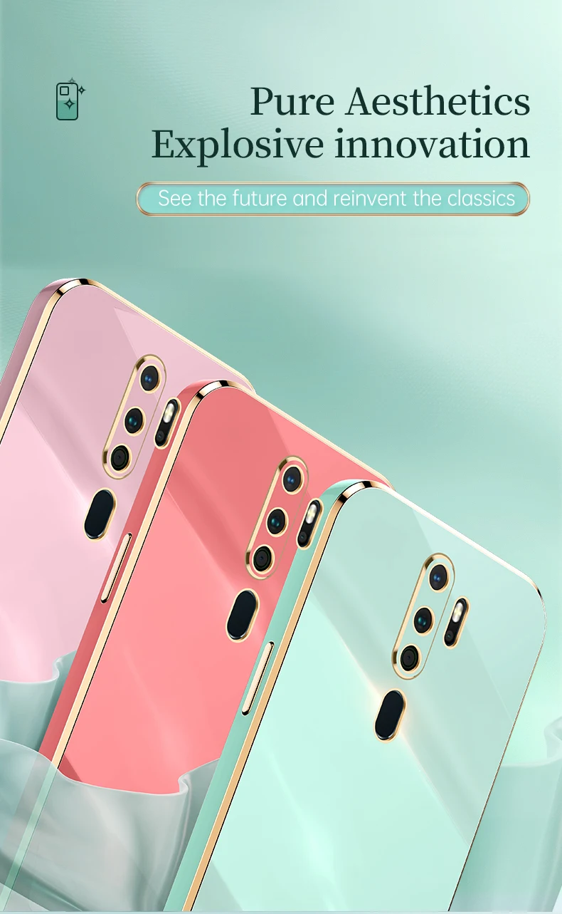 Luxury Square Plating Phone Case For OPPO A9 A5 2020 M A11X ShockProof Soft TPU Silicone Back Cover Fundas Coque oppo phone cover