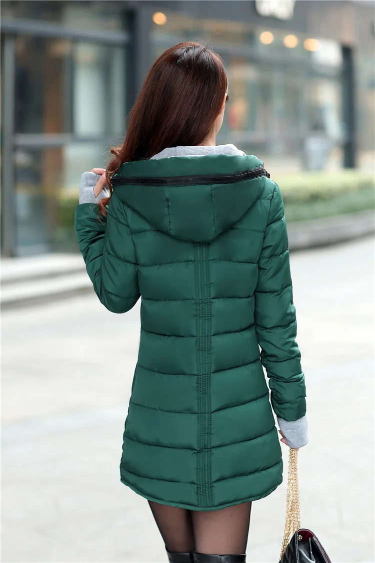 Winter Warm Cotton Jacket Women's Large Size Long Jacket New Ultra-light Slim Hooded Windproof Down Jacket Women's Jacket
