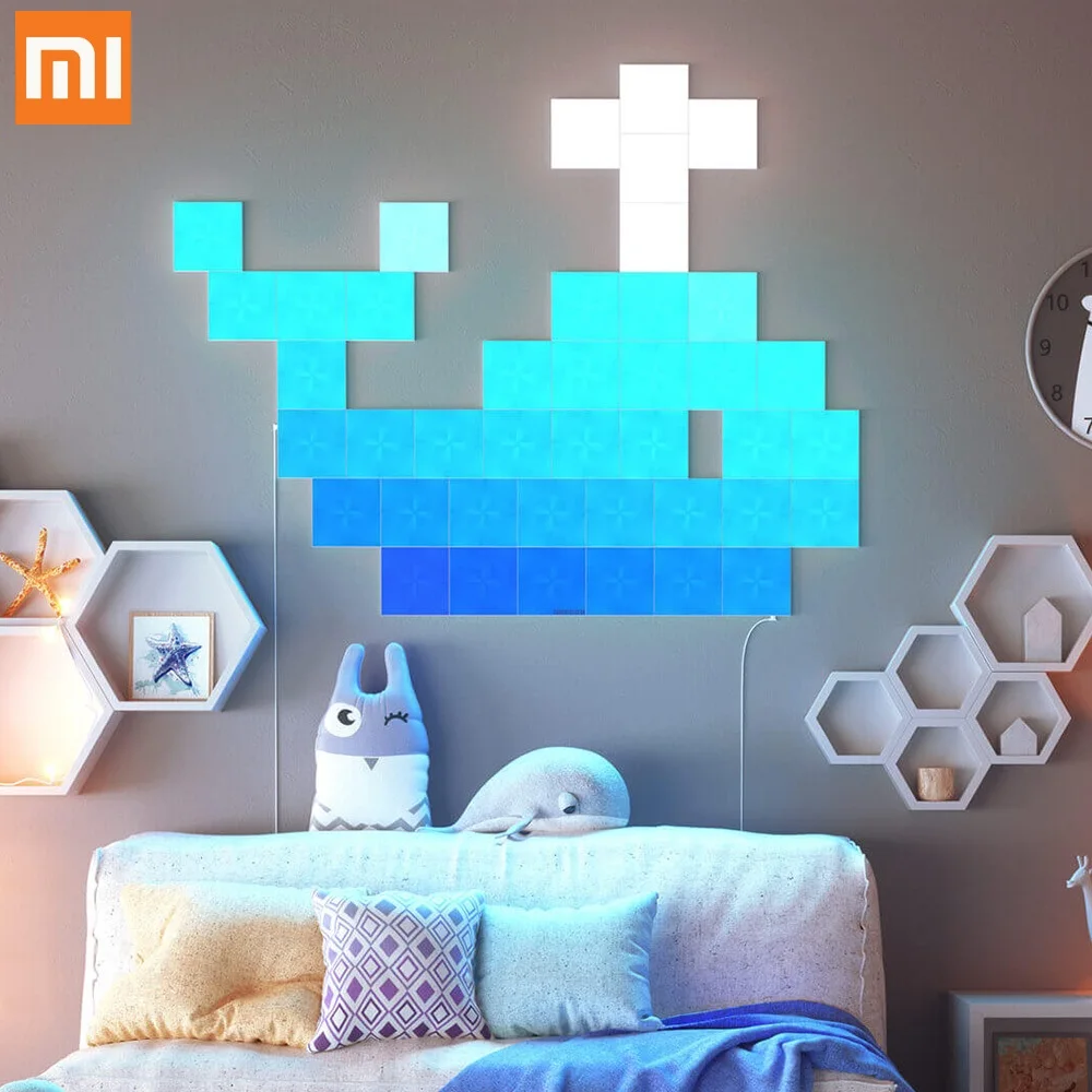 

XIAOMI Youpin Nanoleaf Smart Square Light Touch Voice Control WiFi 16 Million Color 4PCS Light Move with Music Smart Home