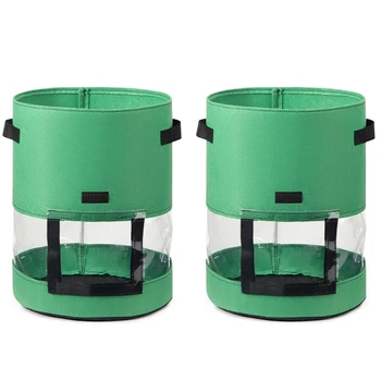 

Potato Grow Bags, 2 Pack 10 Gallon Plant Gg Bags with Flap and Handles for Potato Tomato Carrot Onion