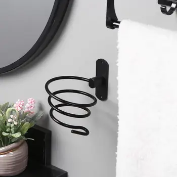 

Hair Dryer Holder Hairdressing Blower Wall Mounted Hanging Bracket Hotel Bathroom Shelves Hanger for Household Accessory