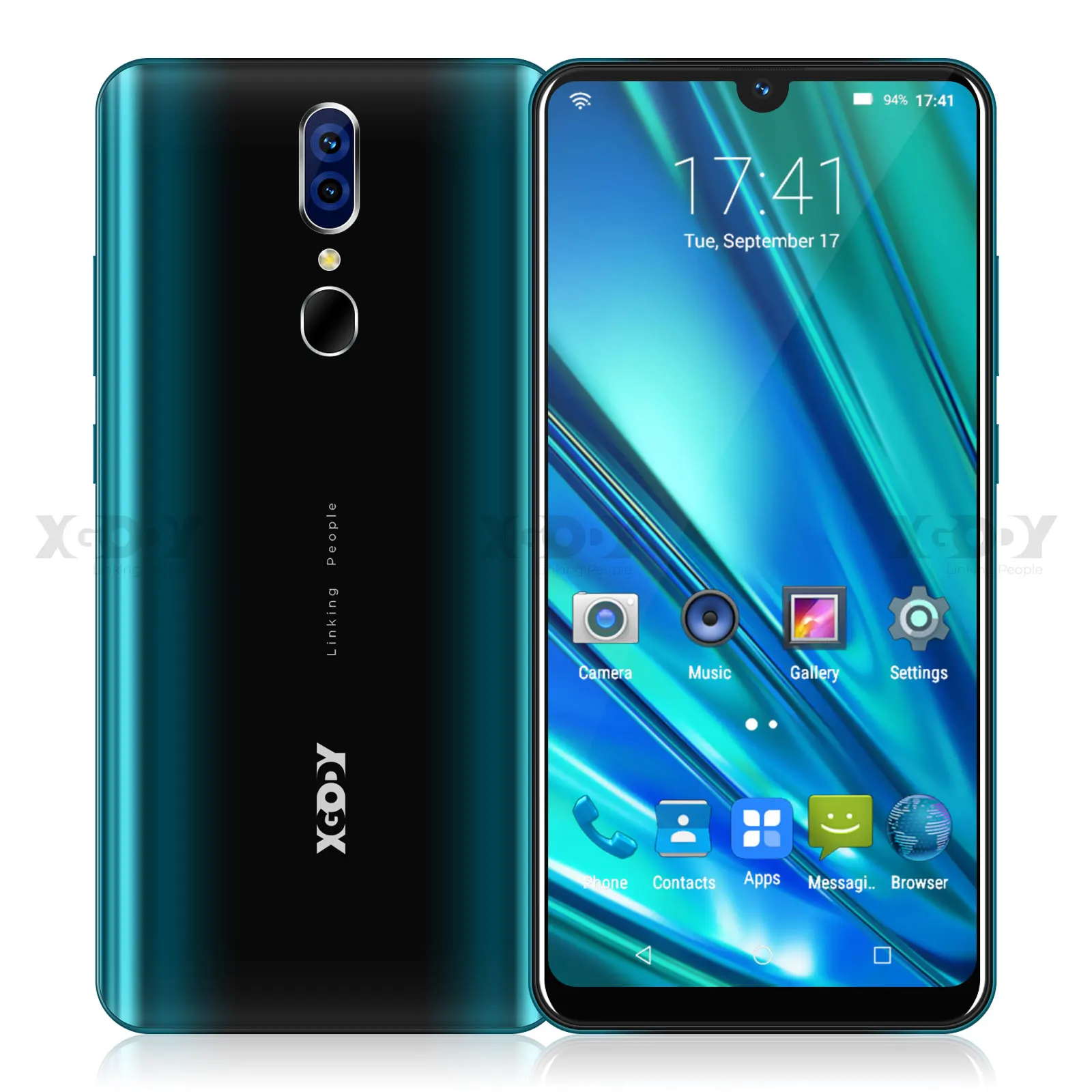XGODY 9T Pro 3g мобильный телефон 2800 мАч 2 Гб 16 Гб 6,26 ''QHD экран MTK6580 четырехъядерный Android 9,0 капля полный экран смартфон