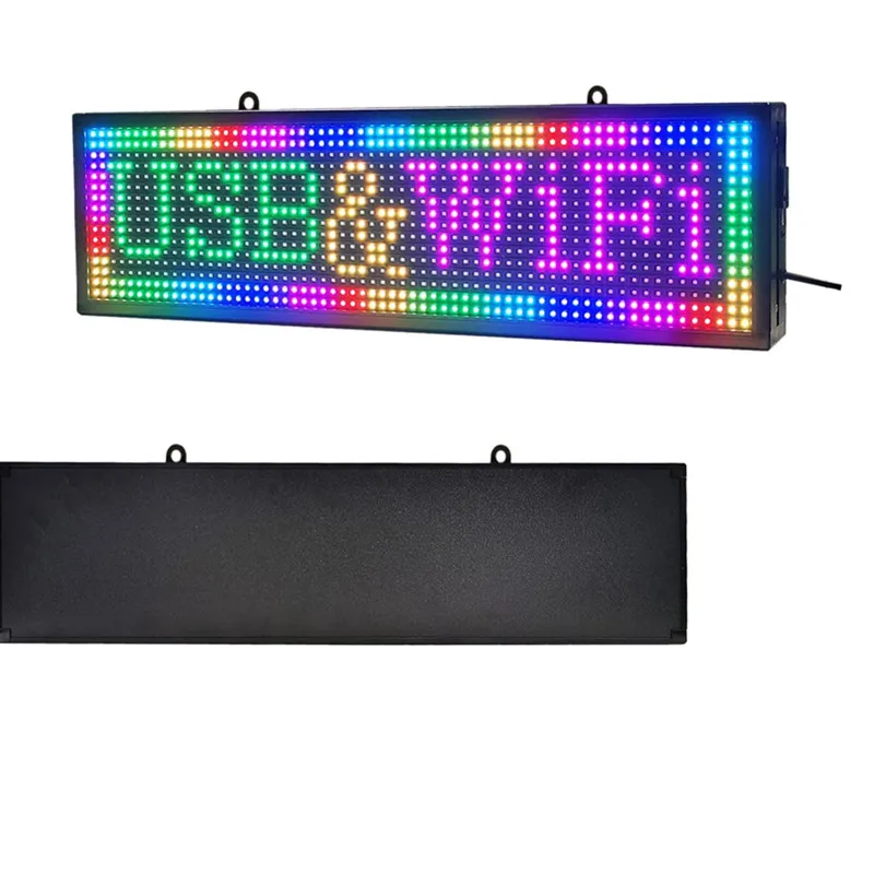 WiFi LED RGB Color Sign 100X20cm With High Resolution P10 LED Panel, And New SMD Technology With Integrated Power Supply