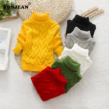 Одежда для малышей; От 1 до 8 лет свитер ярких цветов для мальчиков и девочек; вязаные пуловеры с воротником-хомутом; теплый кардиган с длинными рукавами на зиму и весну