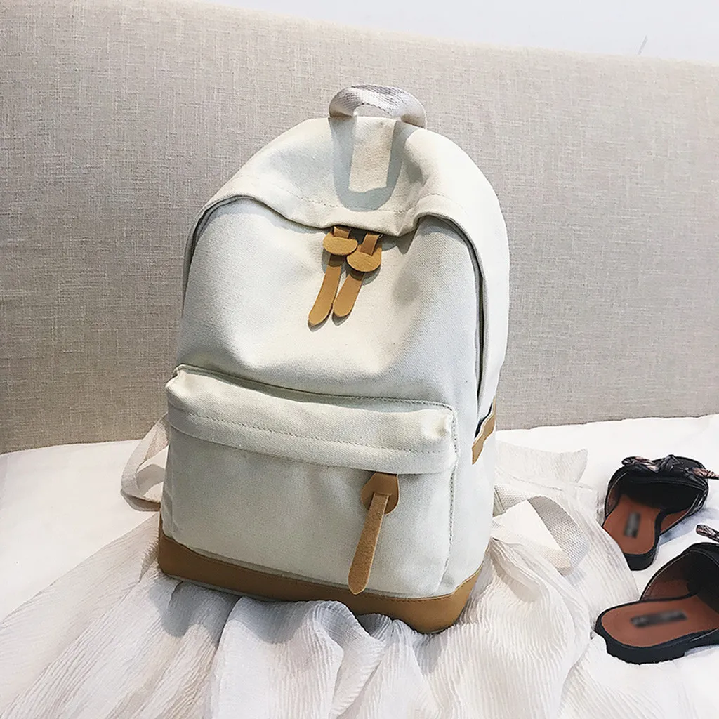 New Women Backpack Student Bag Men And Women Shoulder Bag Student Campus Solid Color Backpack 8.13