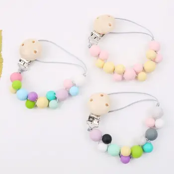 

Newborn Nipple Chain Pacifier Clip Silicone Beads Baby Molar Infant Teething Toy