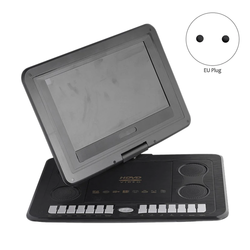Портативный мини dvd-плеер 13,8 дюймов HD tv фильмы lcd мобильный поворотный Usb экран вращение для автомобиля Мульти Медиа Видео игры ЕС Plug