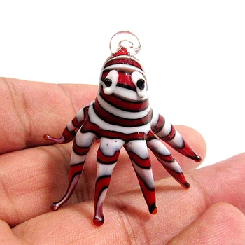 

Christmas Aquarium decor Hanging accessories Handmade glass octopus figurine ornaments cute abstract mini marine animal pendant